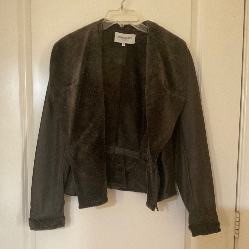 YVES SAINT LAURENT  brown biker jacket.